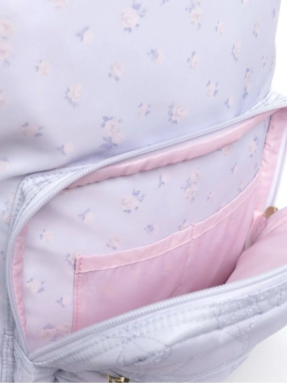 LoveShackFancy- Yoobi Everblooming Rosettes Ditsy Backpack Breezy Blue - NWT